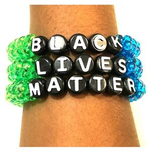 Black Lives Matter Blue and Green Bracelet
